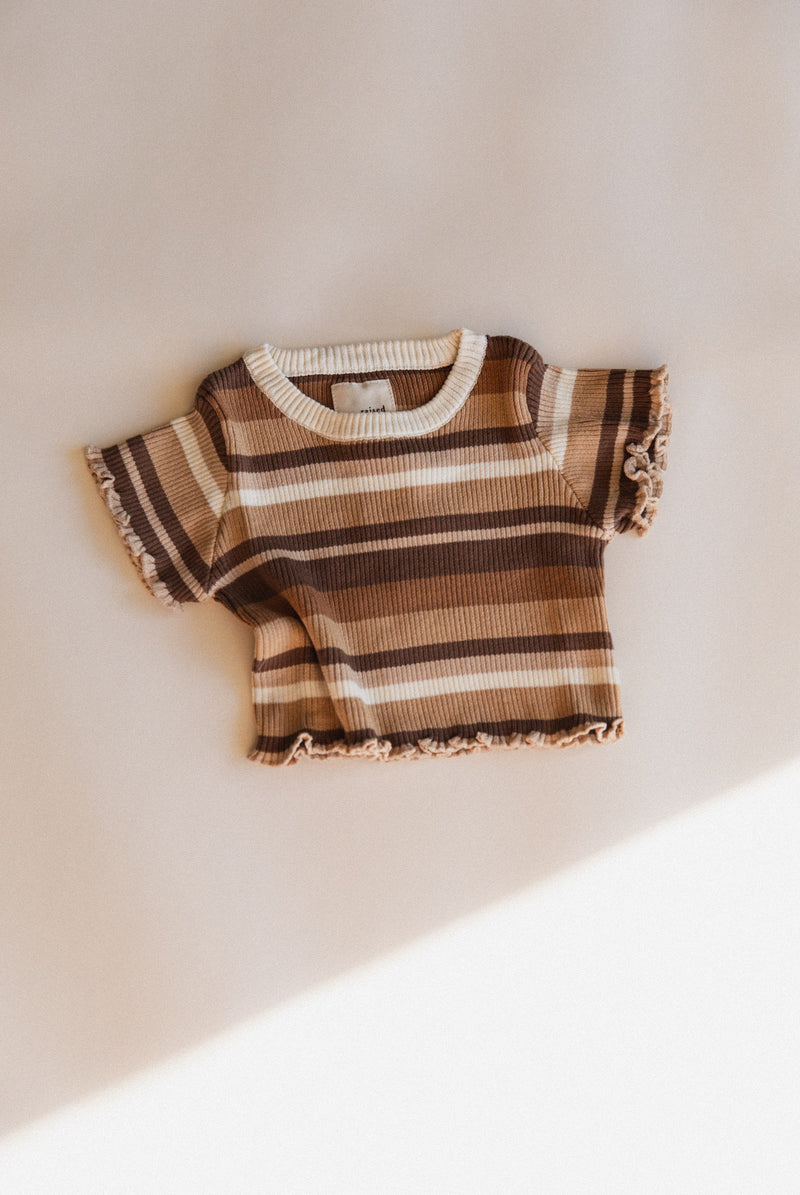 Kealia Knit Top | Brown Stripes