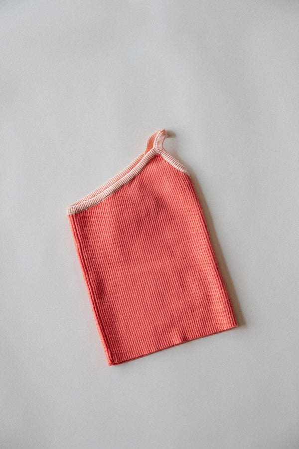 One Strap Knit Tank | Coral