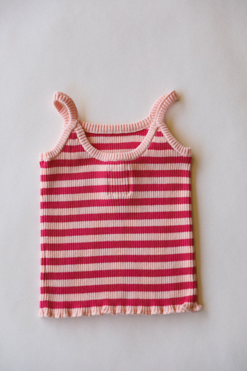 Striped Knit Tank | Pink