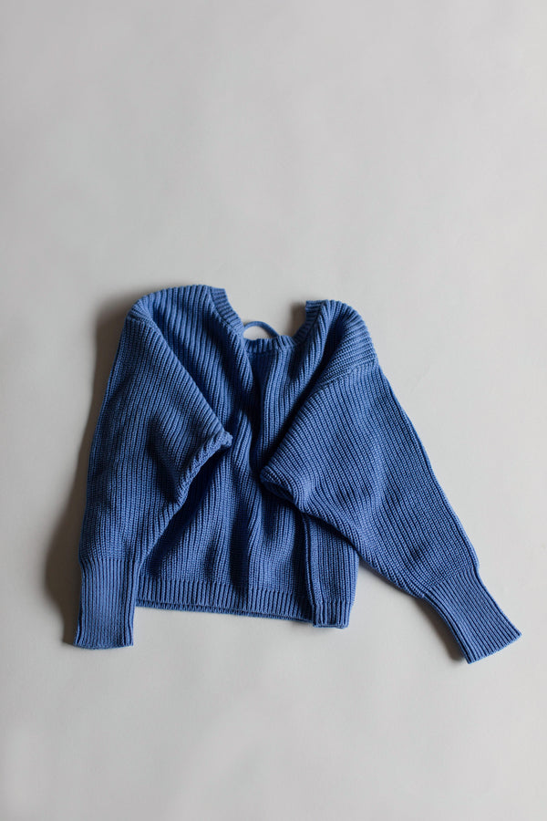 Kids Scoop Back Sweater | Blue