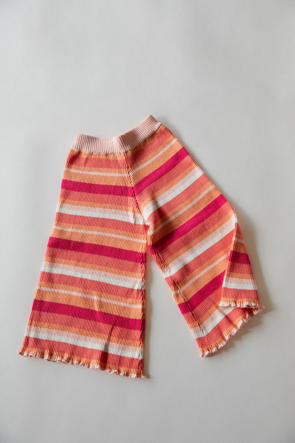 Ribbed Knit Pants | Pink Stripes