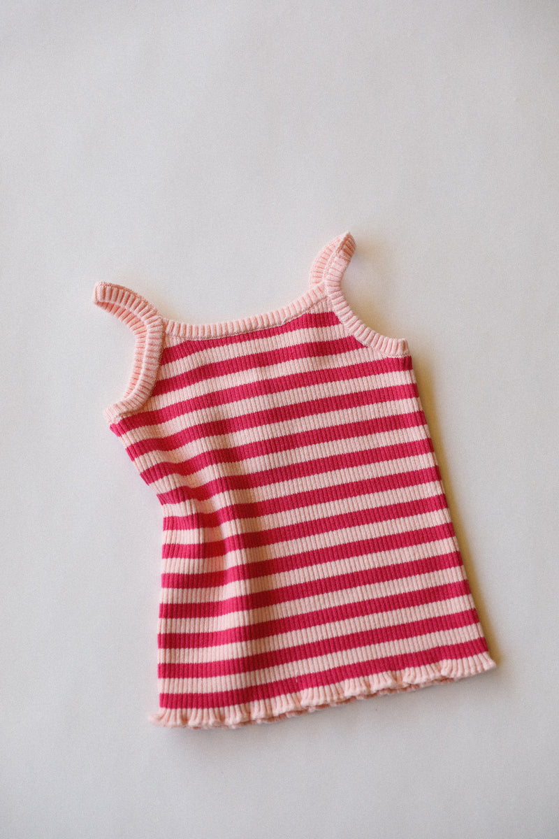 Striped Knit Tank | Pink