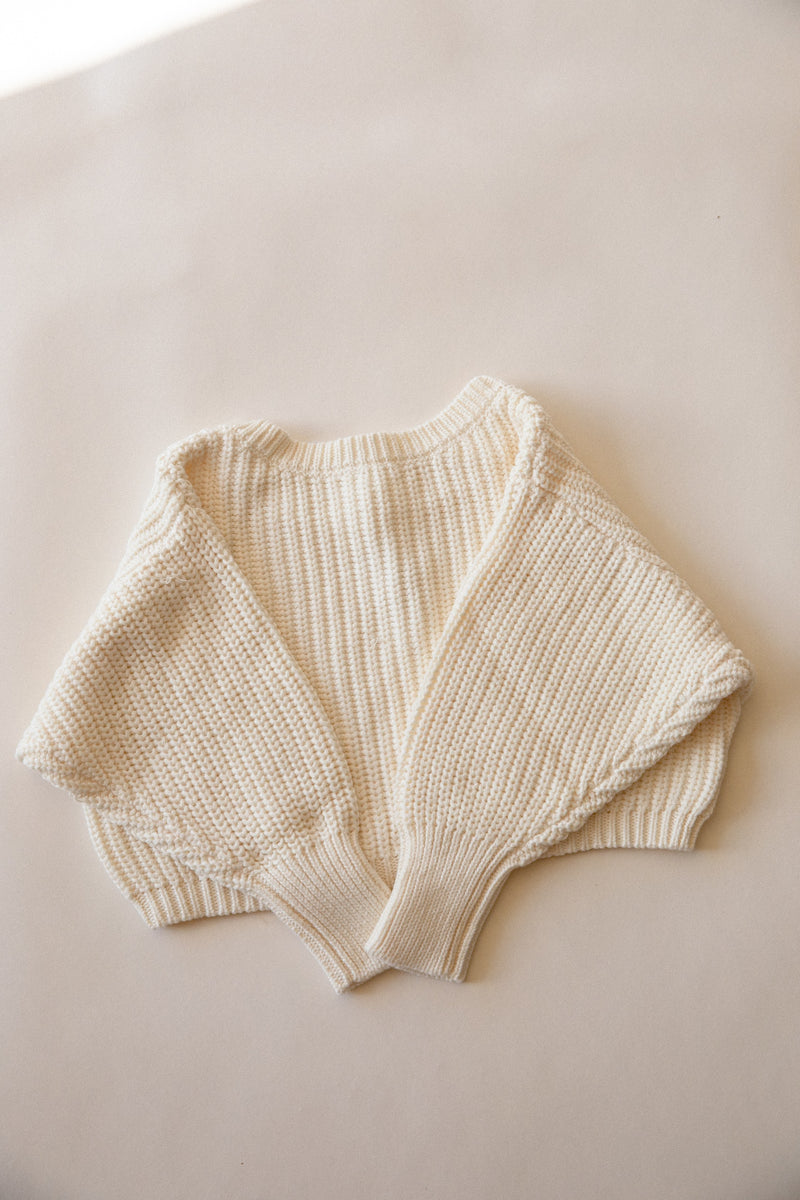 Kids Scoop Back Sweater | Cream