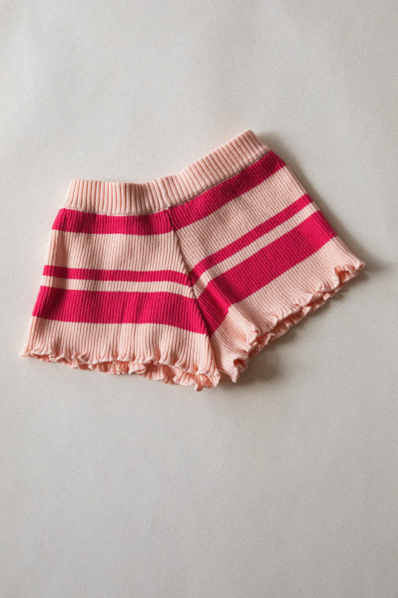 Knit Shorts | Pink Stripes