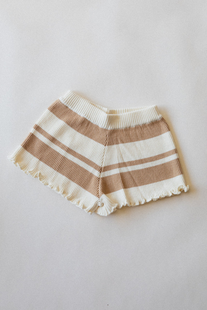 Knit Shorts | Caramel Stripes