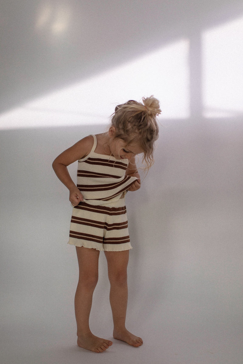Kealia Knit Set | Striped Beige