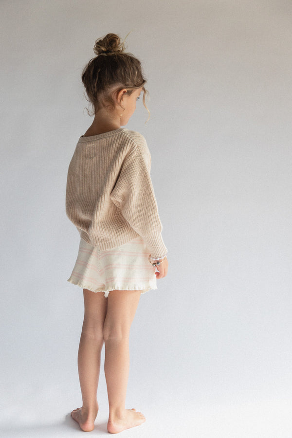 Knit Kealia Shorts | Striped Pink