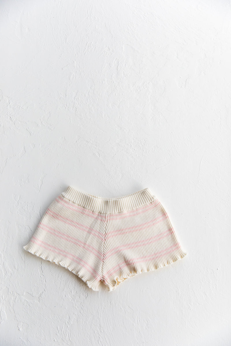 Knit Kealia Shorts | Striped Pink