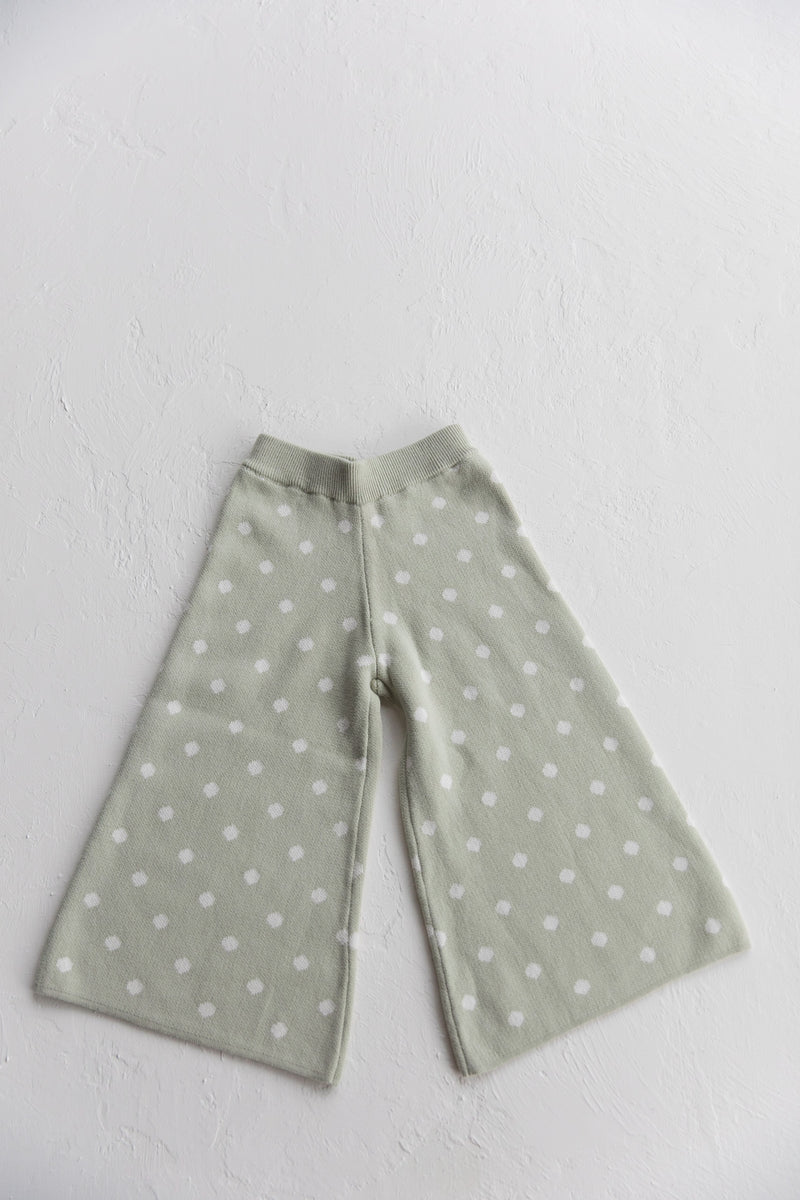 Knit Polka Dot Pants | Mint